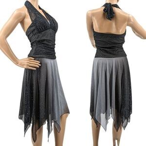 Vintage y2k Speechless Midi Dress Whimsigoth Fairycore Glitter Halter Size S